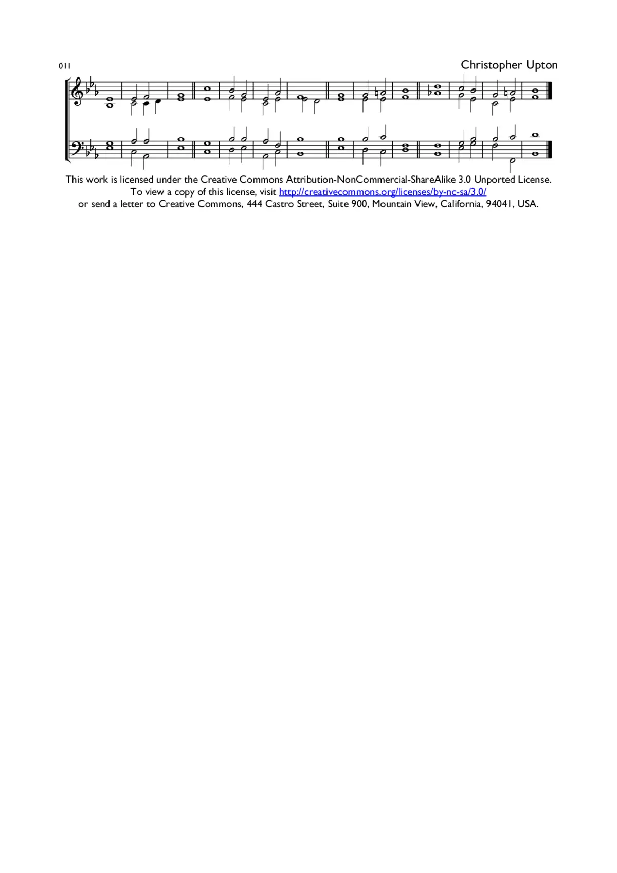 Double Chant 011 in E-flat Major - Page 1