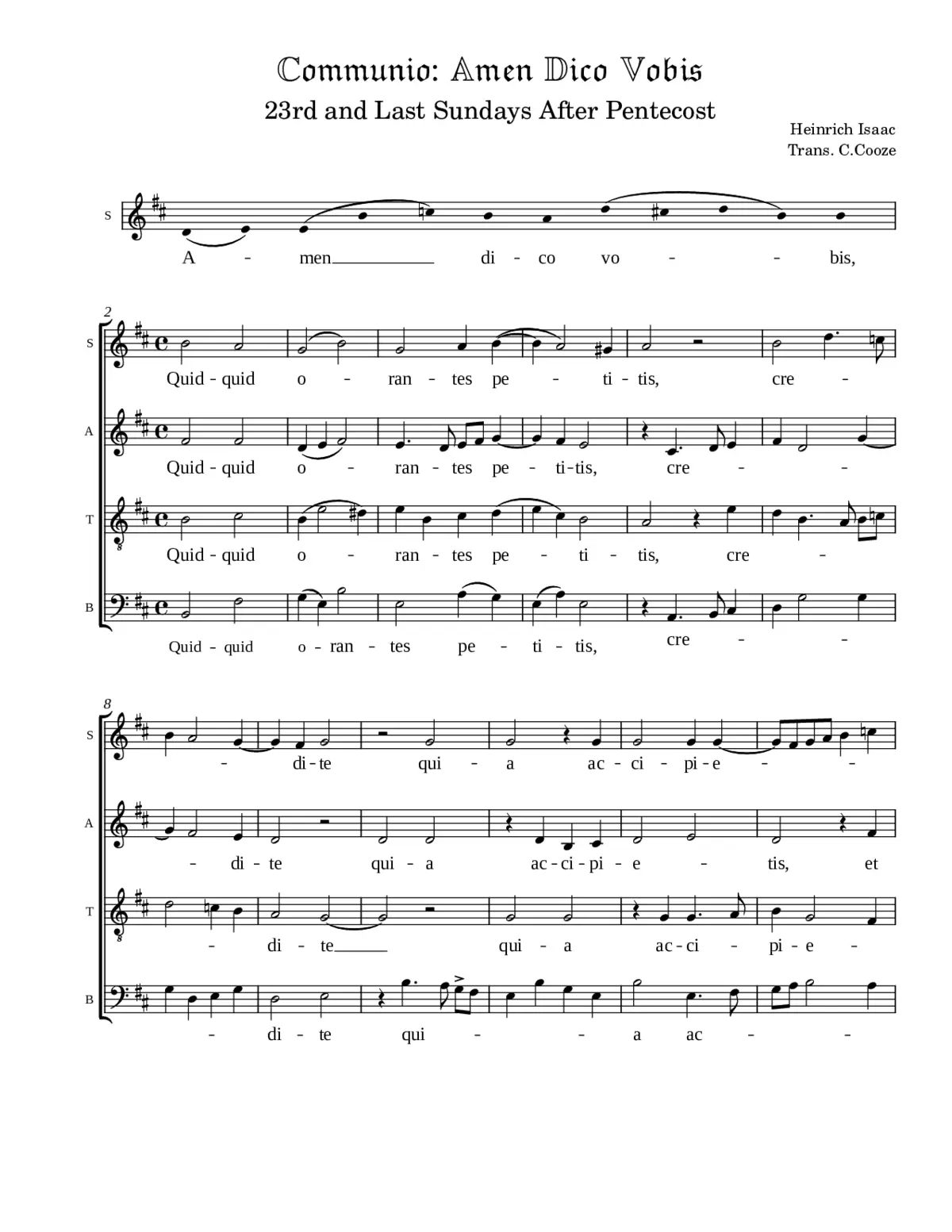 Amen dico vobis quidquid orantes - Page 1