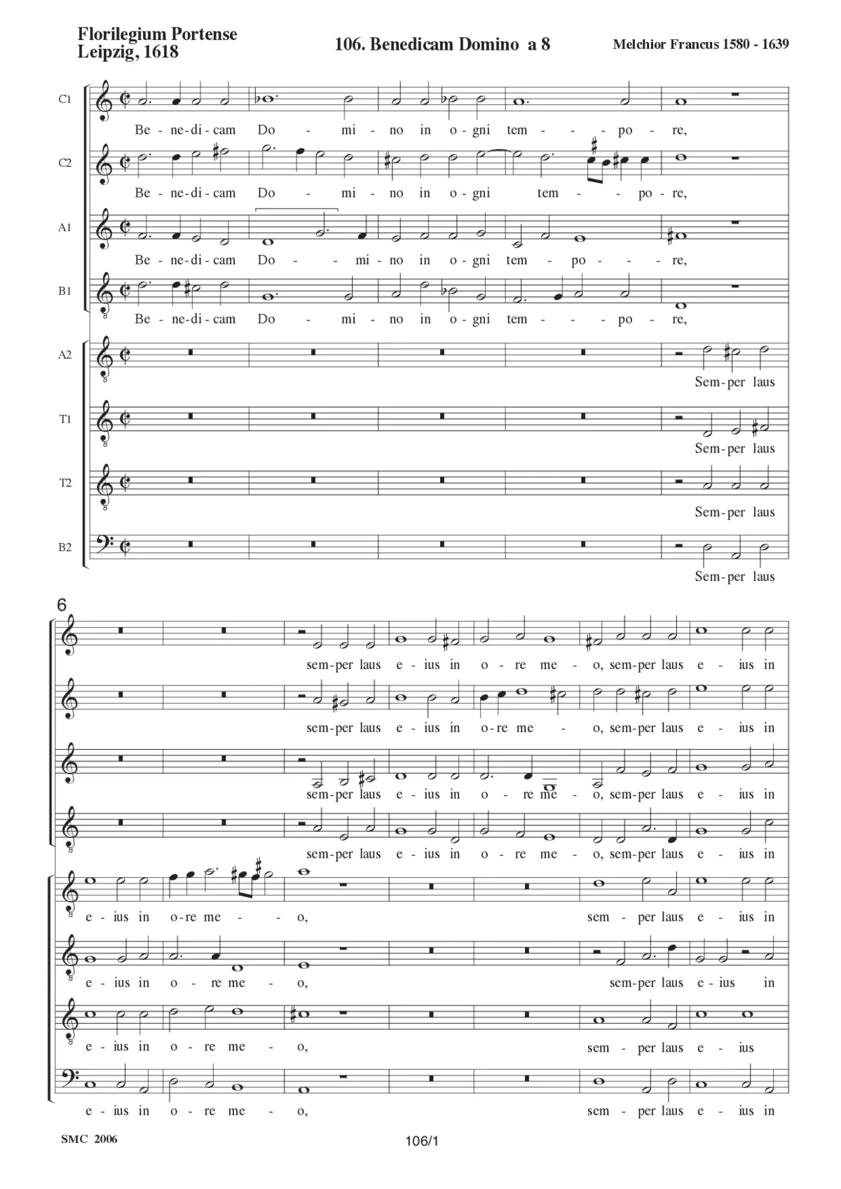 Benedicam Dominum a 8 (1618) - Page 1