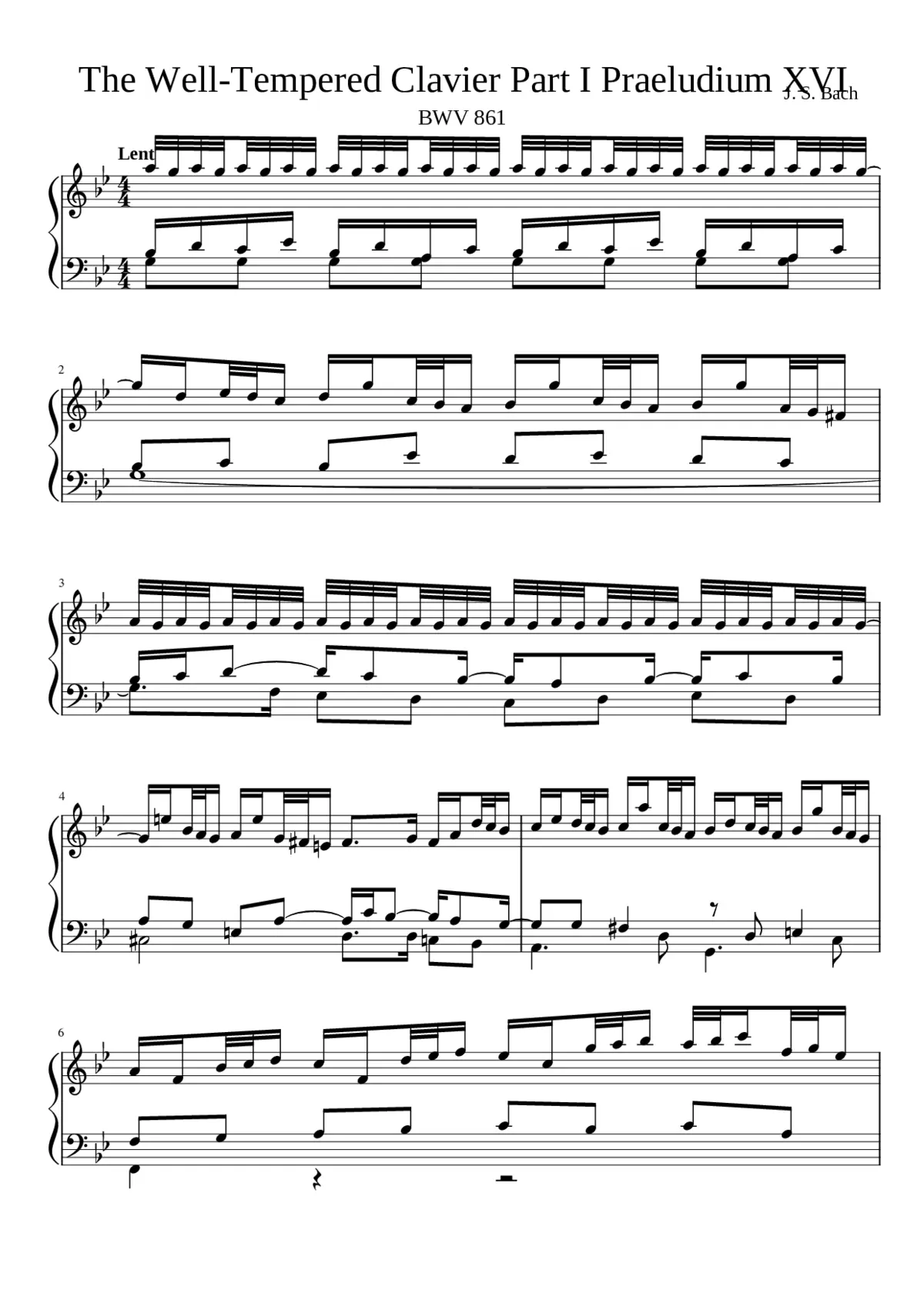 Prelude and Fugue in G minor BWV 861 - Page 1