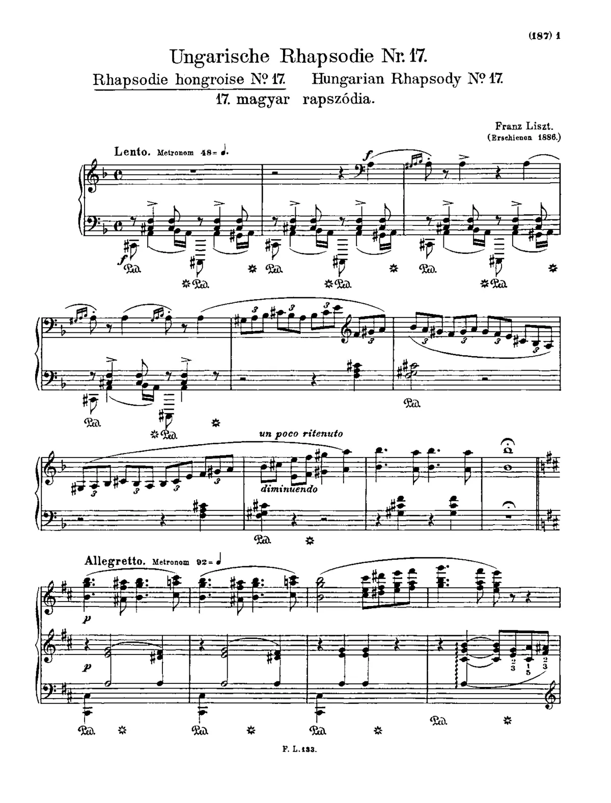 Hungarian Rhapsody No.17 - Page 1