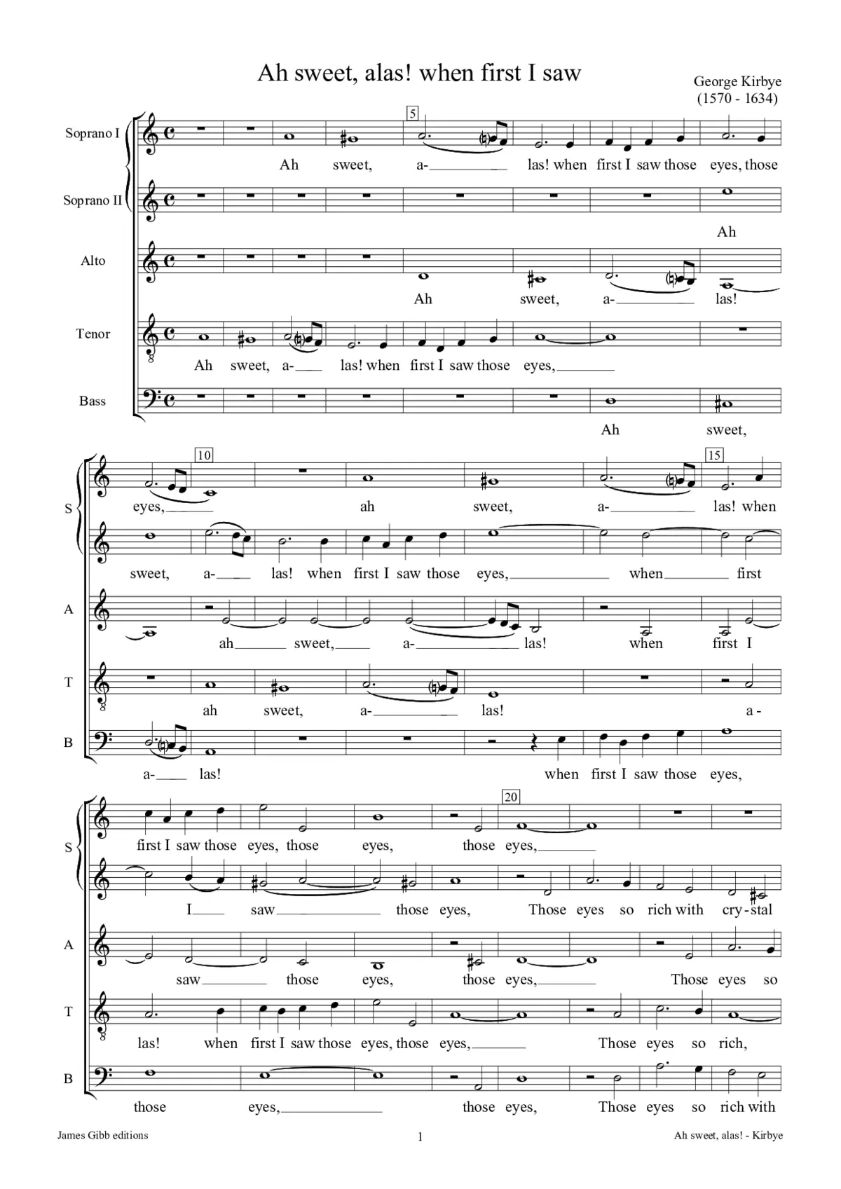 Ah sweet, alas! when first I saw - Page 1