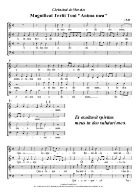 Magnificat Tertii Toni 'Anima mea'