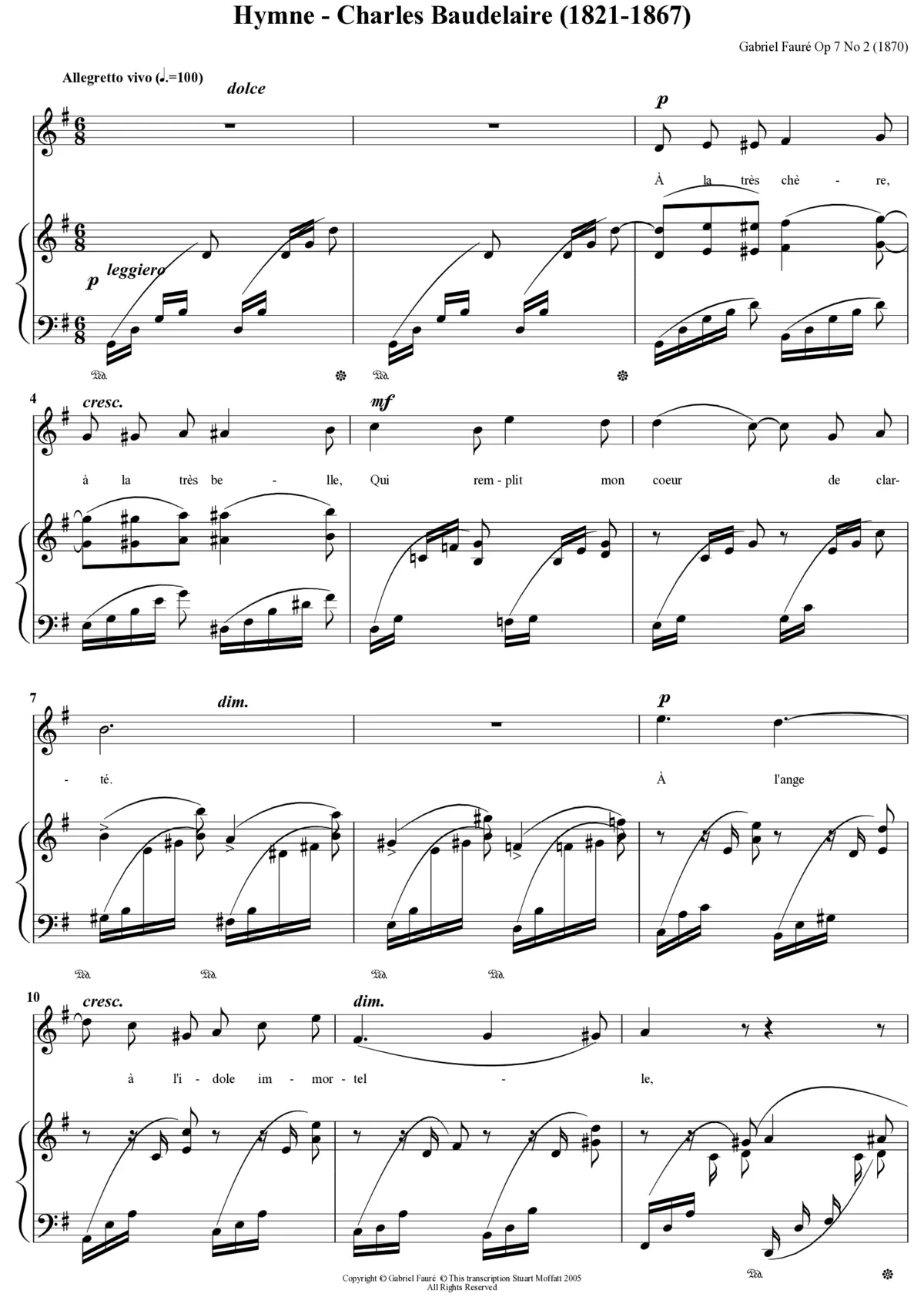 Hymne, Op. 7, No. 2 - Page 1