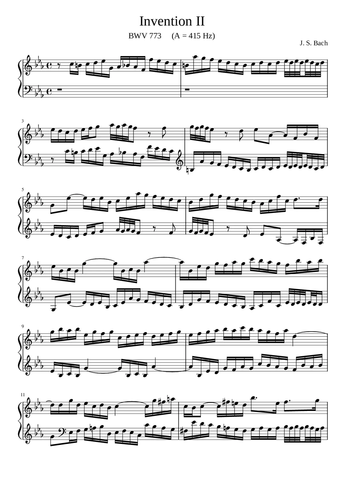 Invention in C minor BWV 773 - Page 1