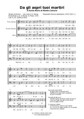 Da gli aspri tuoi martiri
