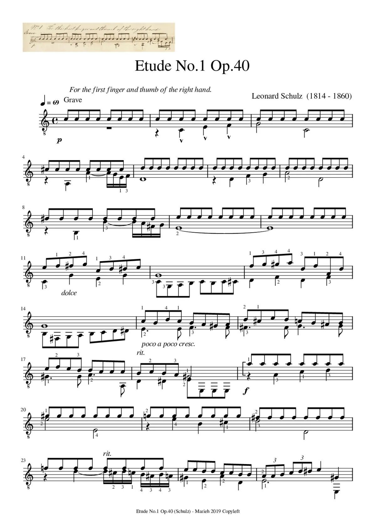 Etude No.1 Op.40 - Page 1