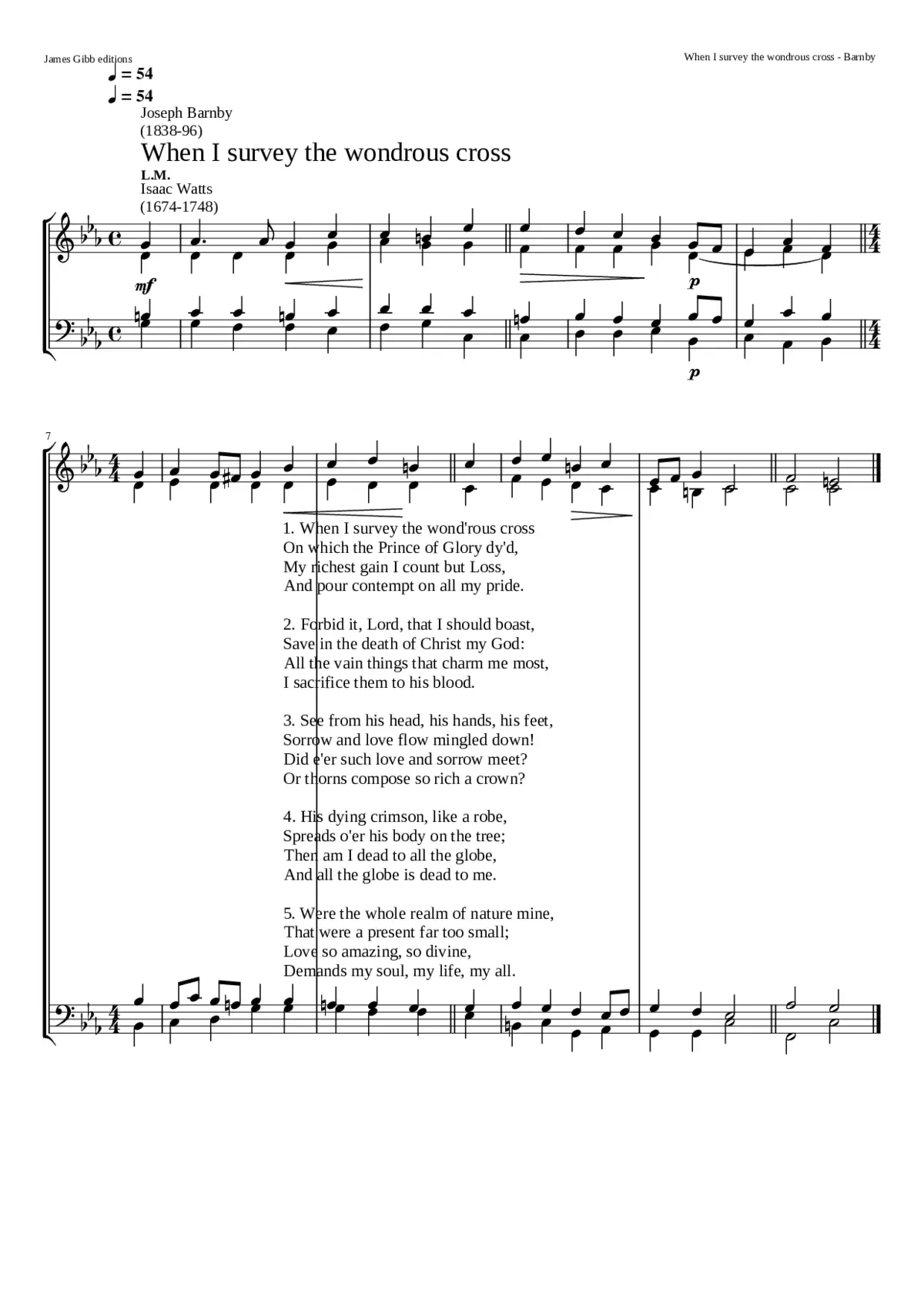 When I survey the wondrous cross - Page 1