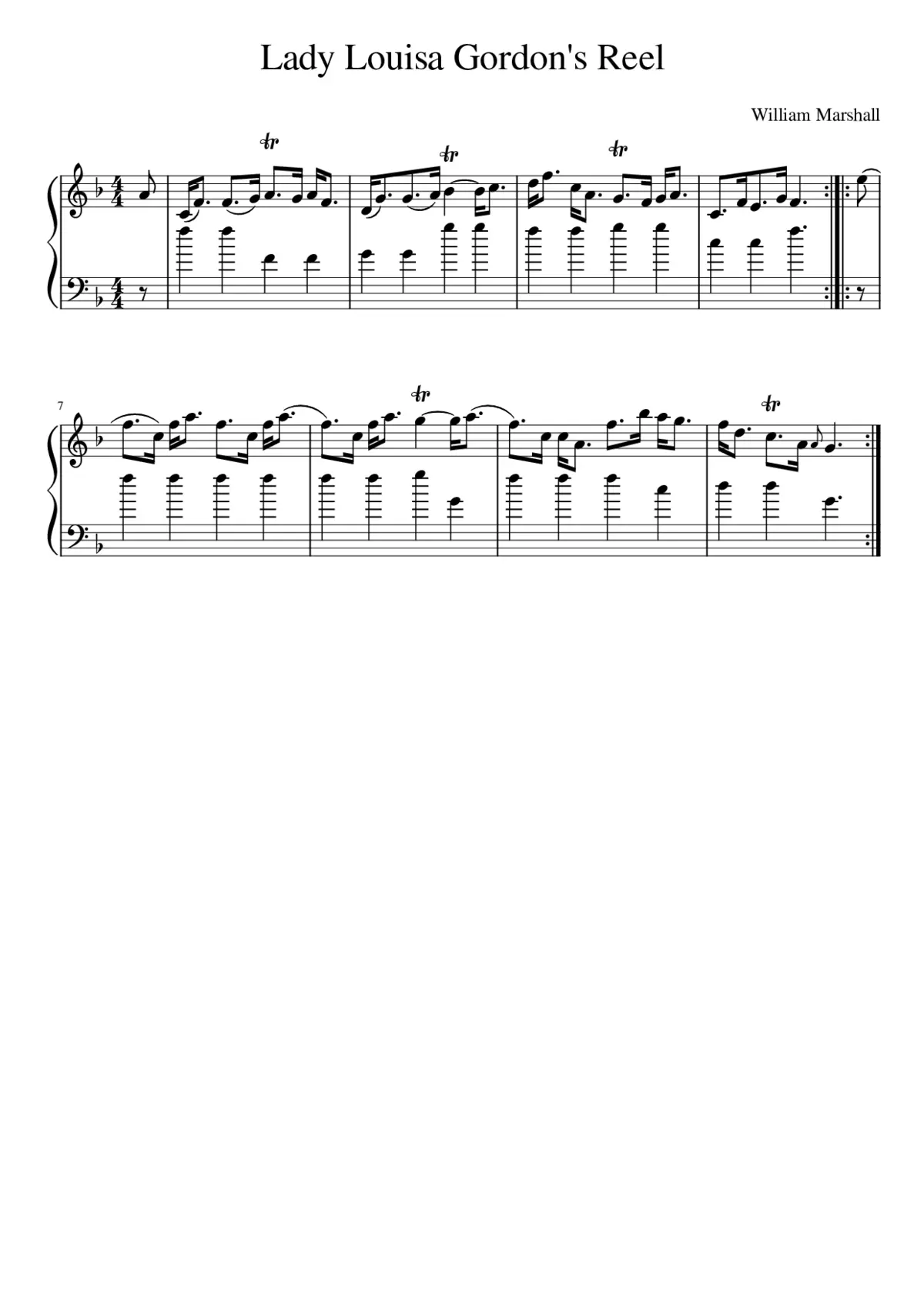 Lady Louisa Gordon's Reel - Page 1