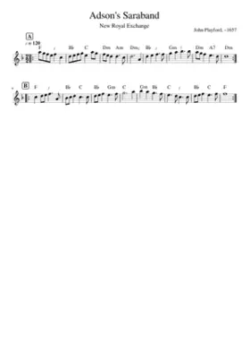 Adson's Saraband. (p)1651.PLFD.001