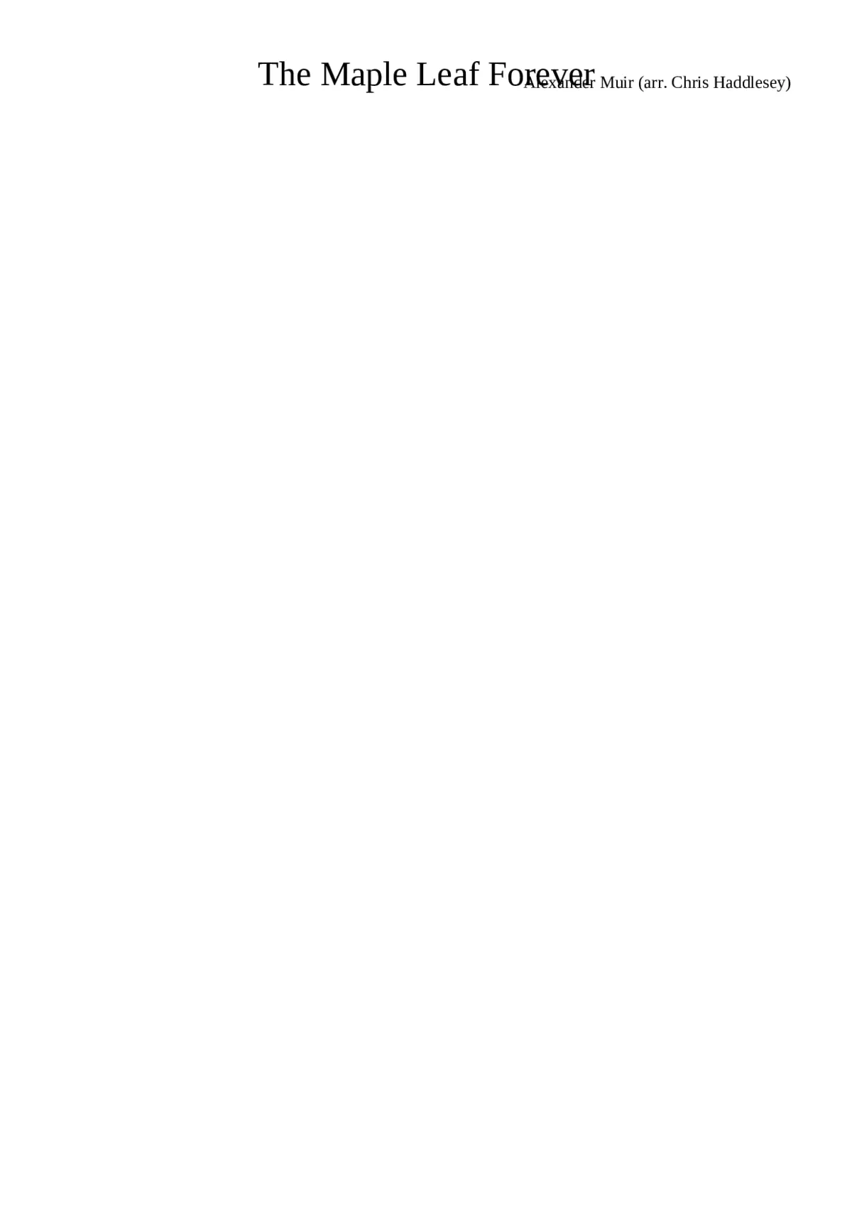 The maple leaf forever - Page 1