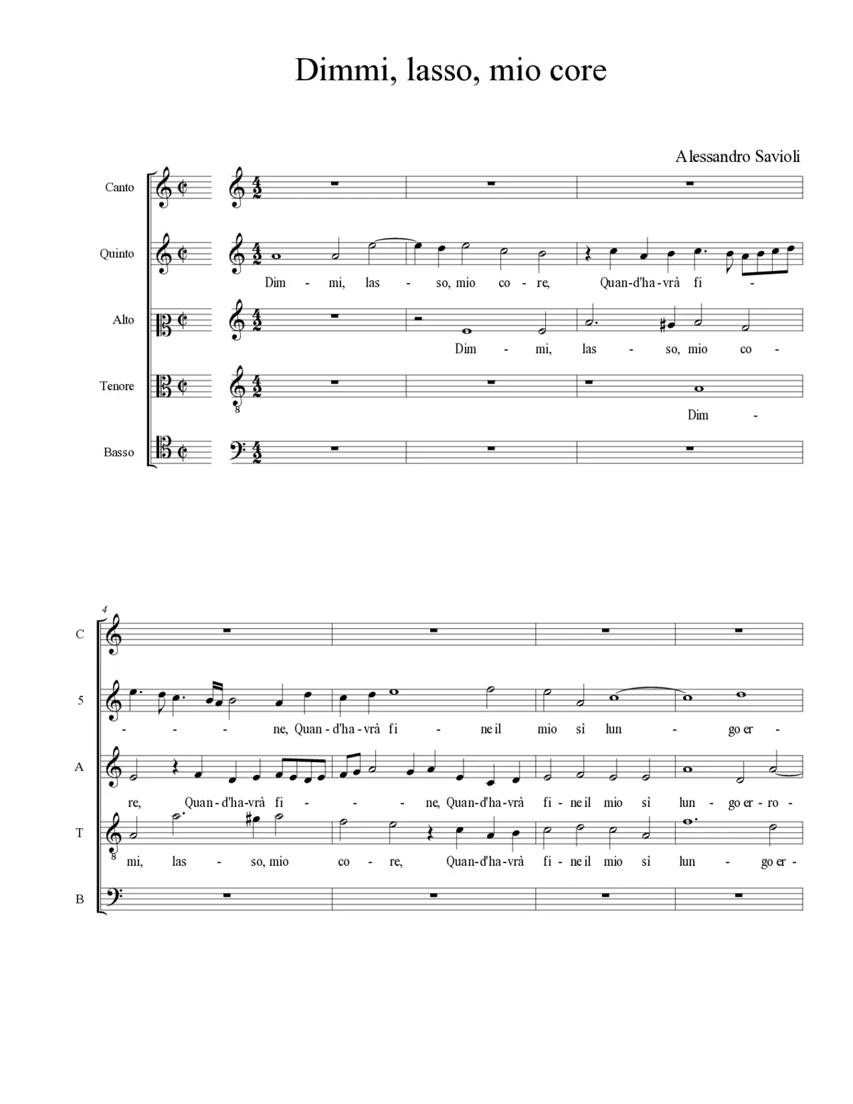 Dimmi, lasso, mio core - Page 1