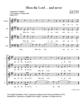 Bless the Lord… and never