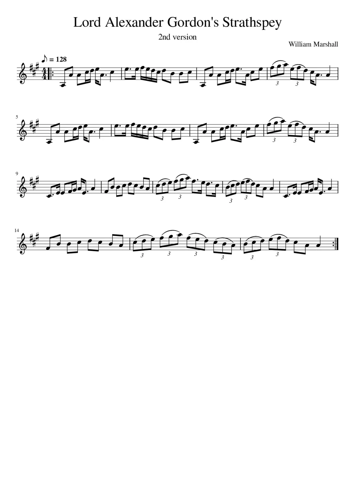 Lord Alexander Gordon's Strathspey - Page 1