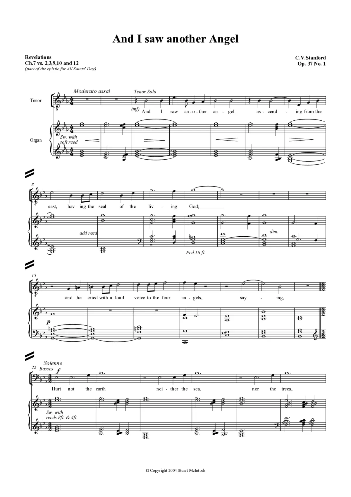 And I saw another angel, Op. 37, No. 1 - Page 1