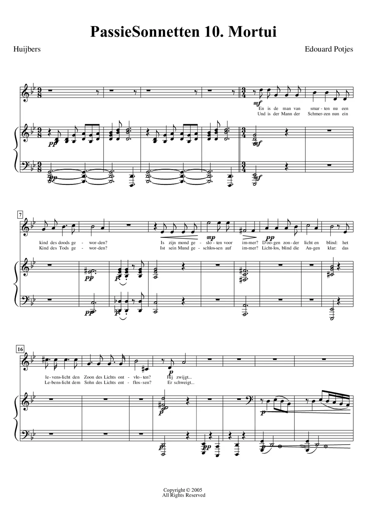 Mortui (from Passiesonnetten) - Page 1