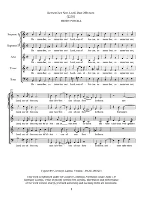 Remember Not, Lord, Our Offences