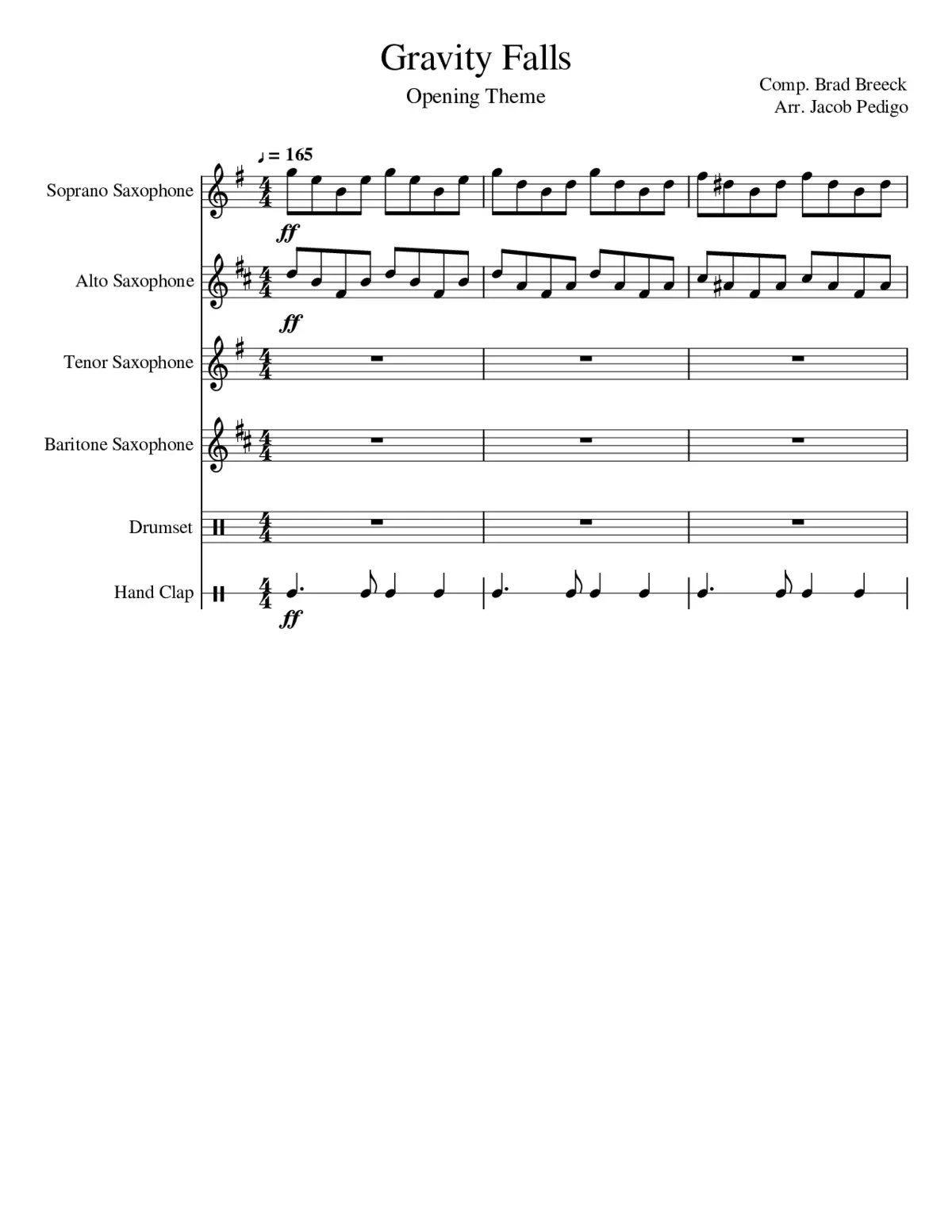 Gravity Falls Theme - Page 1