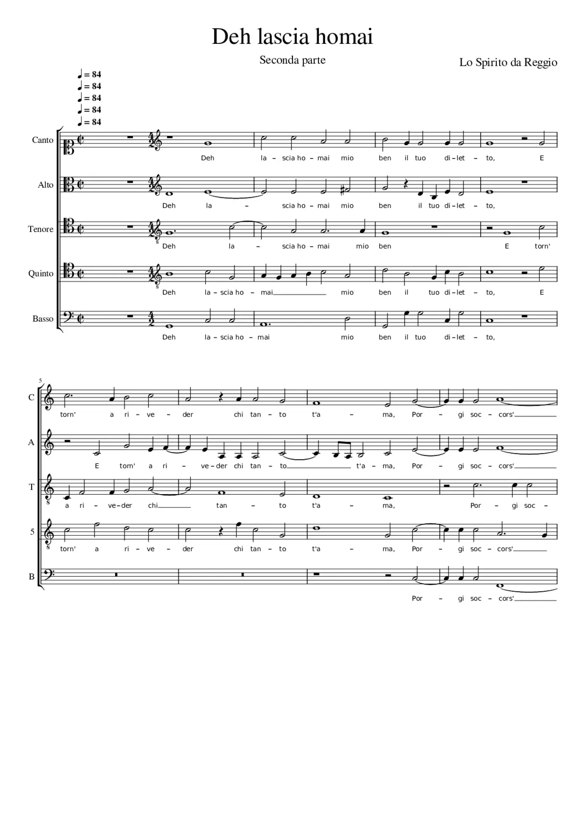 Deh lascia homai - Page 1