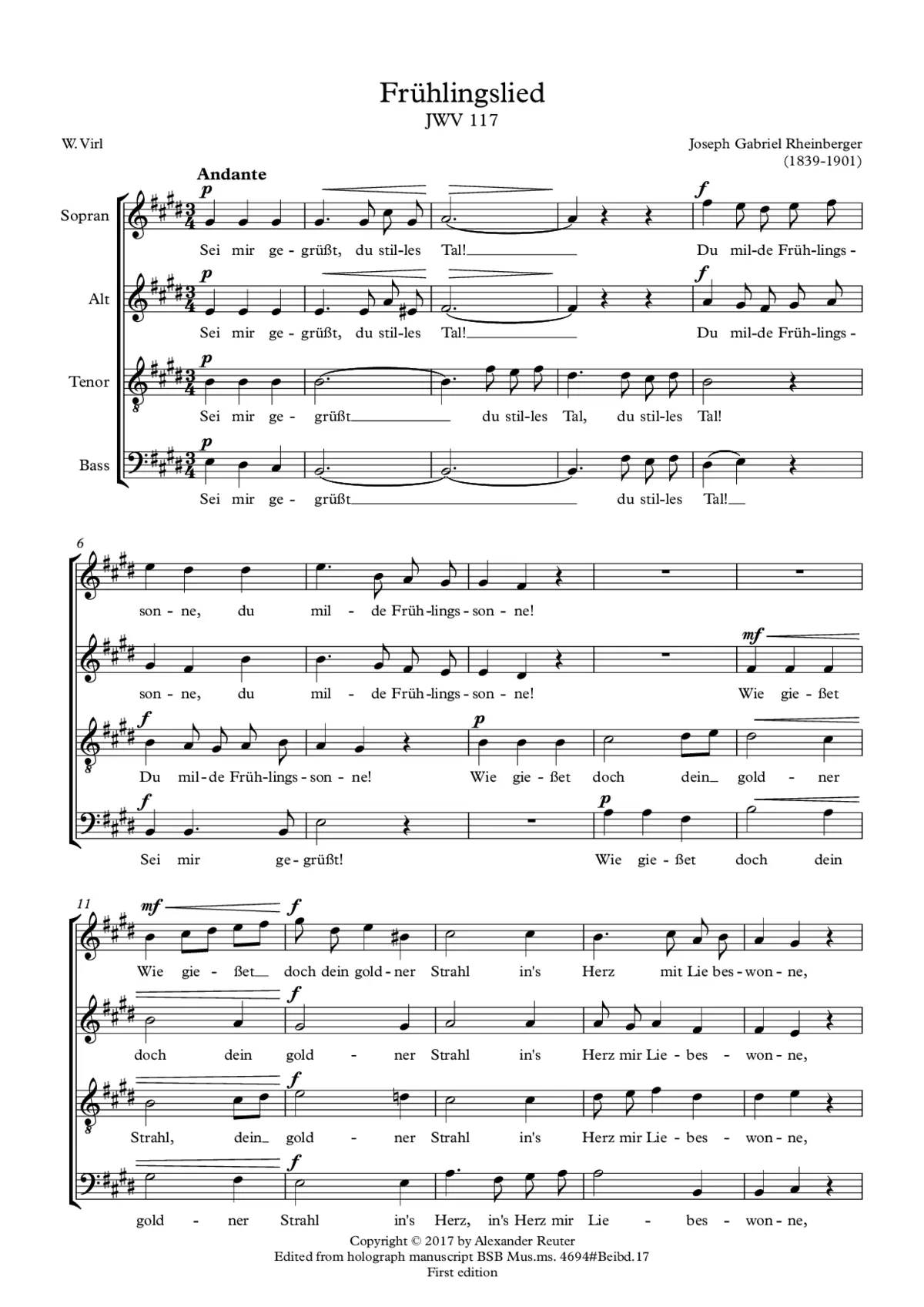 Frühlingslied, JWV 117 - Page 1