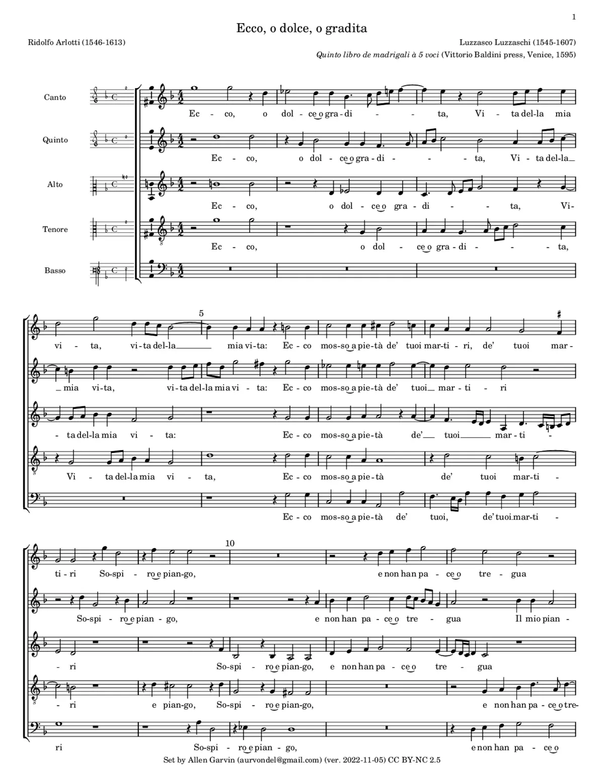 Ecco, o dolce, o gradita - Page 1