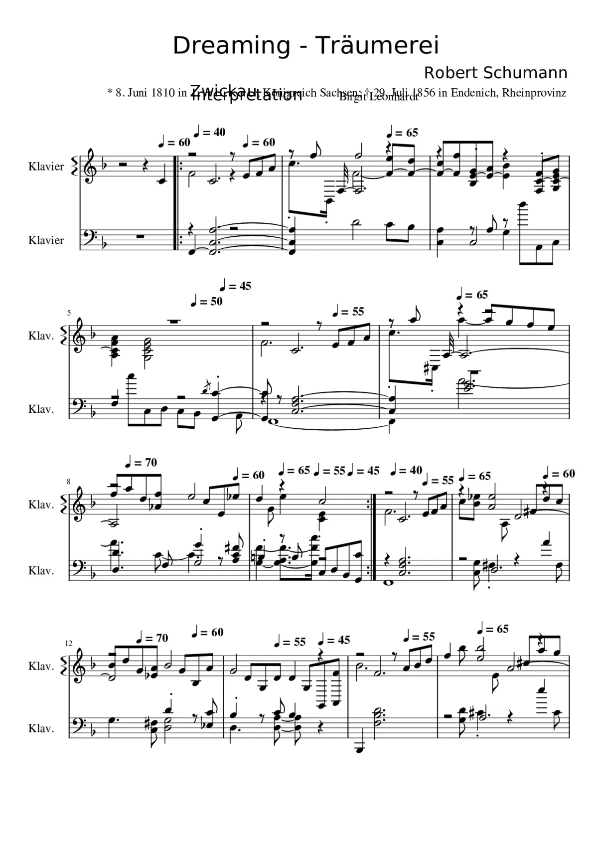 Kinderszenen Op.15 - Page 1