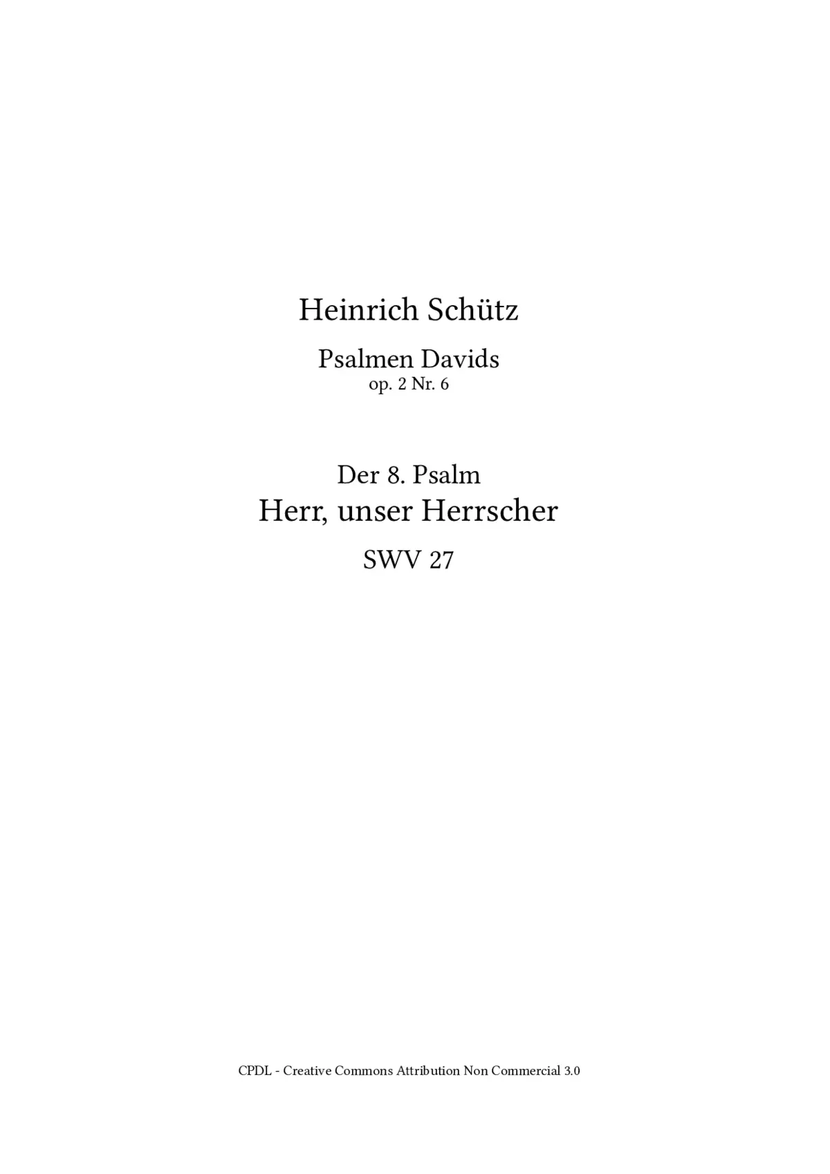 Herr, unser Herrscher (Psalm 8), SWV 27 - Page 1