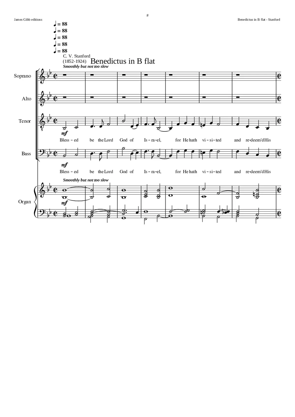 Benedictus in B flat Op.10 No. 3 - Page 1