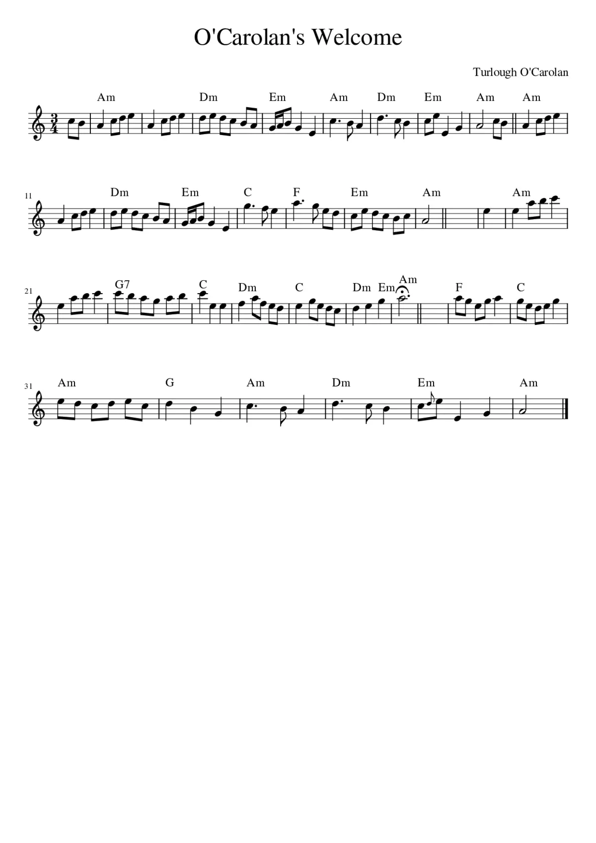 O'Carolan's Welcome - Page 1