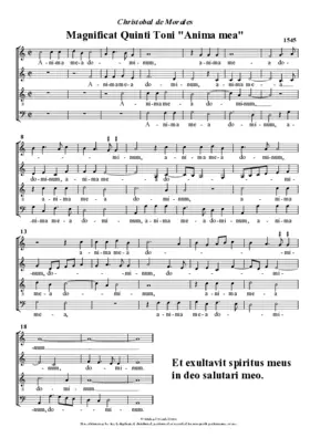 Magnificat Quinti Toni 'Anima mea'