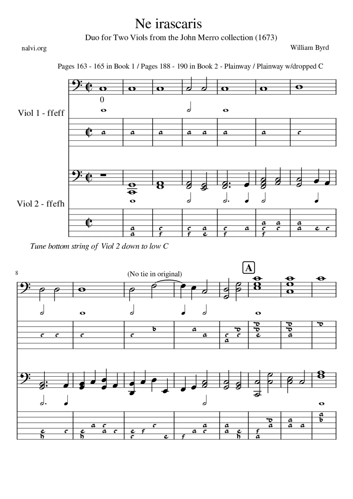 Ne Iscararis - Arrangement for 2 lyra viols (ffeff / ffefh) - Page 1