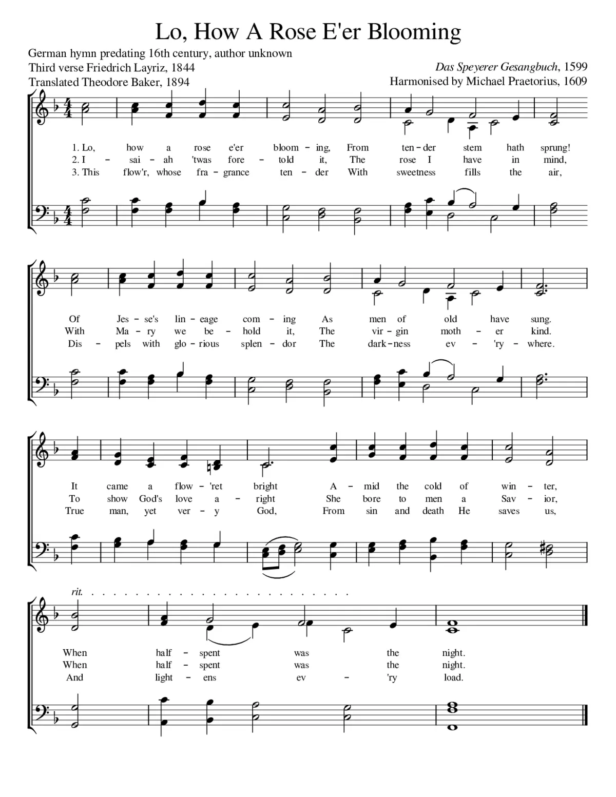 Lo How A Rose E'er Blooming (Es Ist Ein Ros) - Page 1