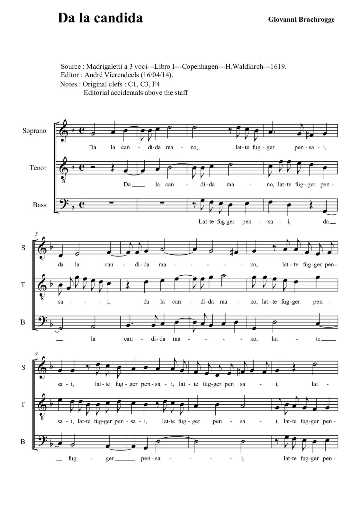 Da la candida mano - Page 1