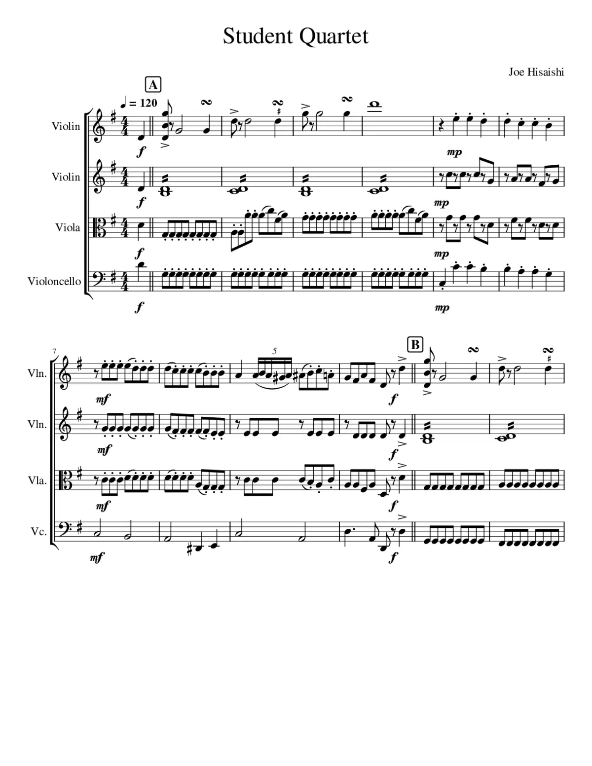 Student Quartet - Page 1