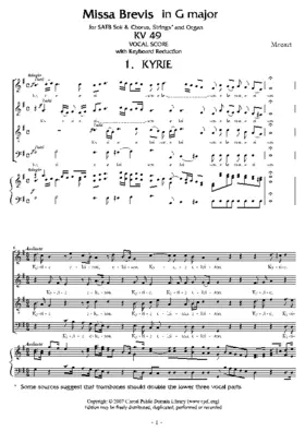 Missa brevis in G major, KV 49