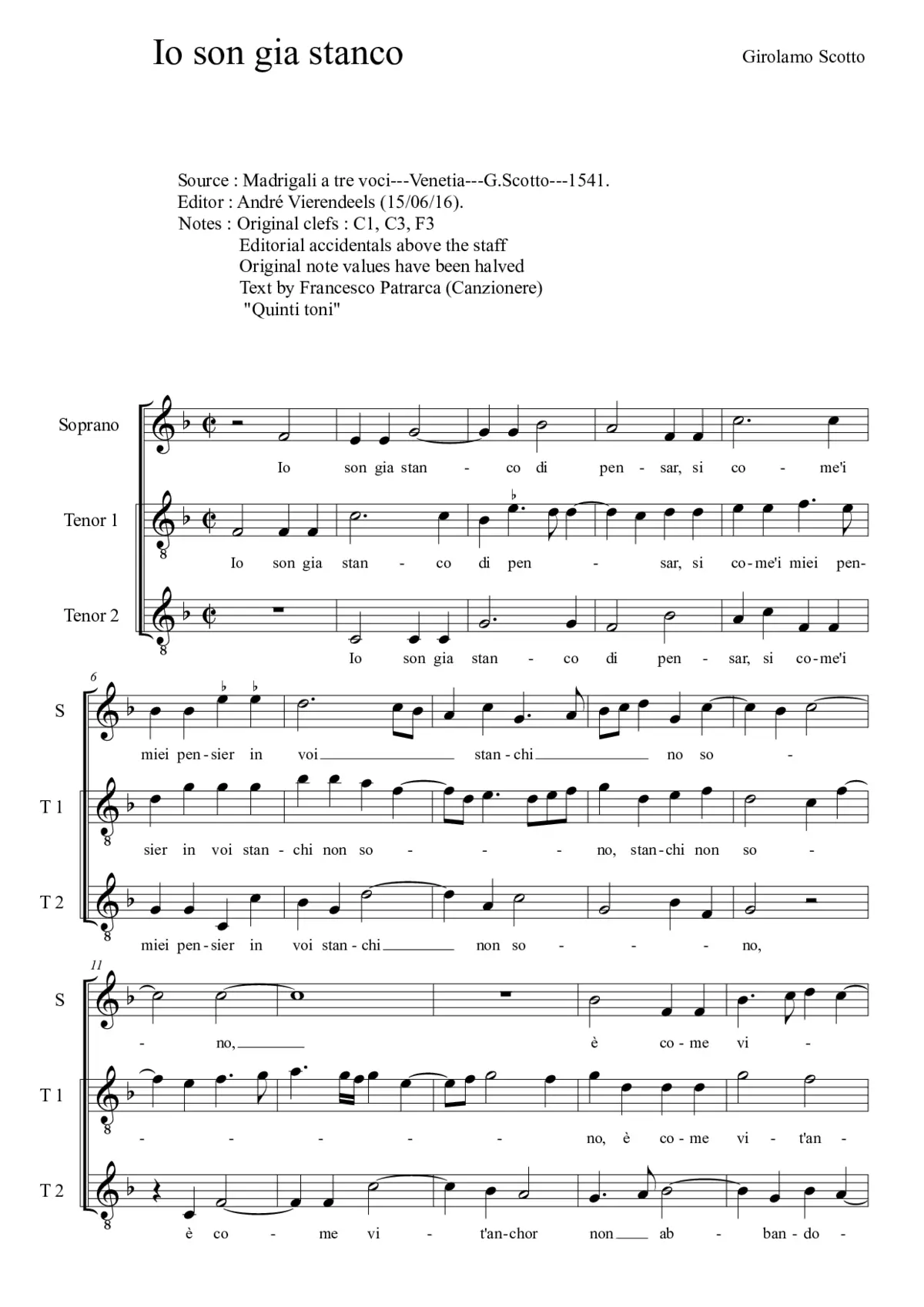 Io son gia stanco di pensar - Page 1