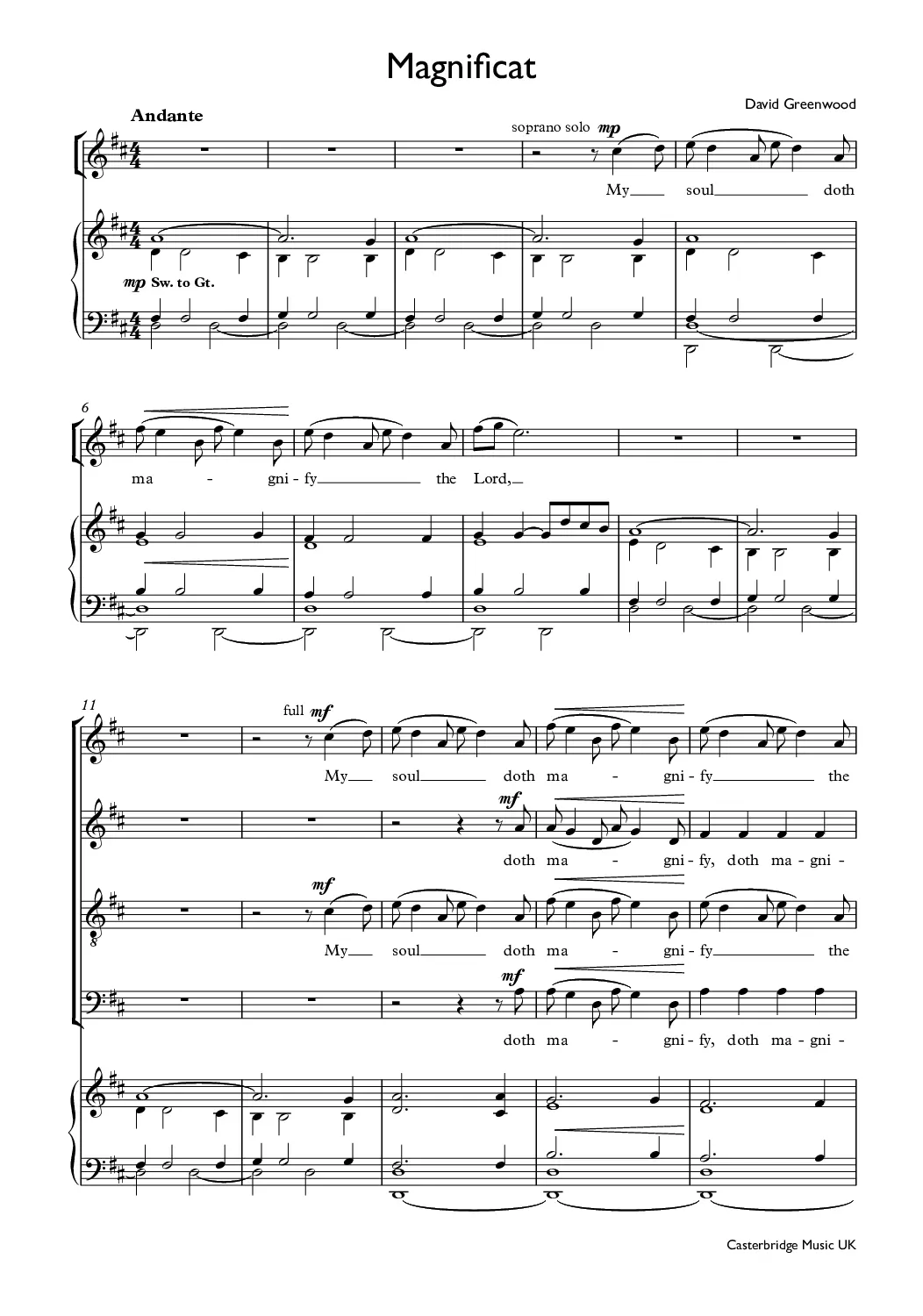 Evening Service in D - Page 1