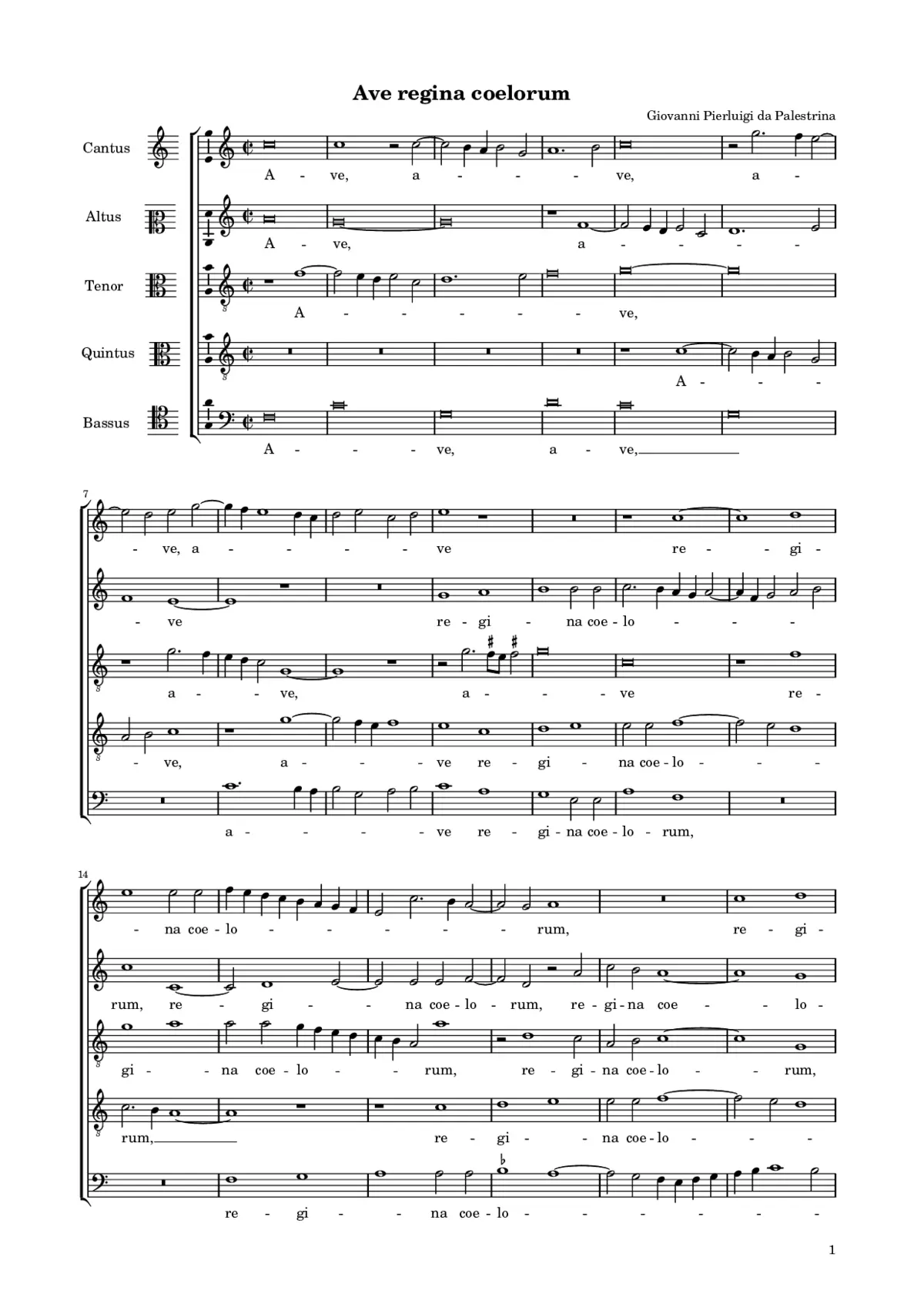 Ave Regina caelorum a 5 - Page 1