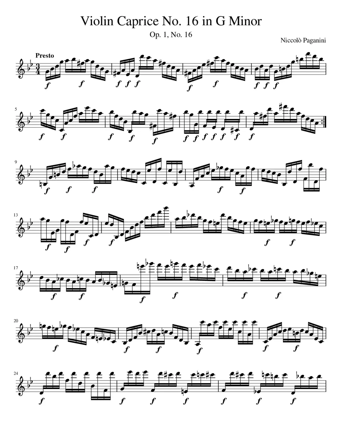 24 Caprices for Solo Violin Op.1 - Page 1