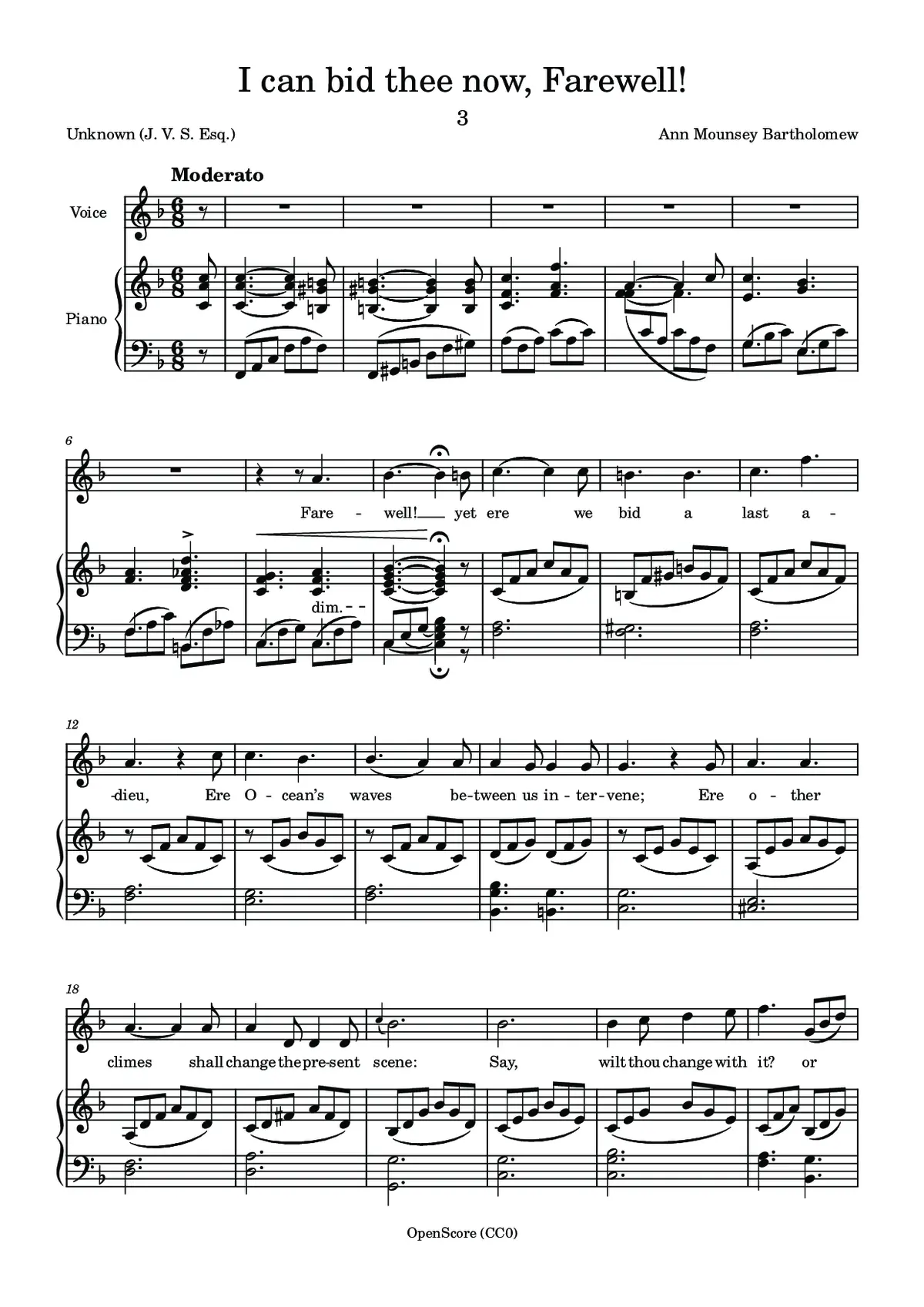 I can bid thee now, Farewell! - Page 1