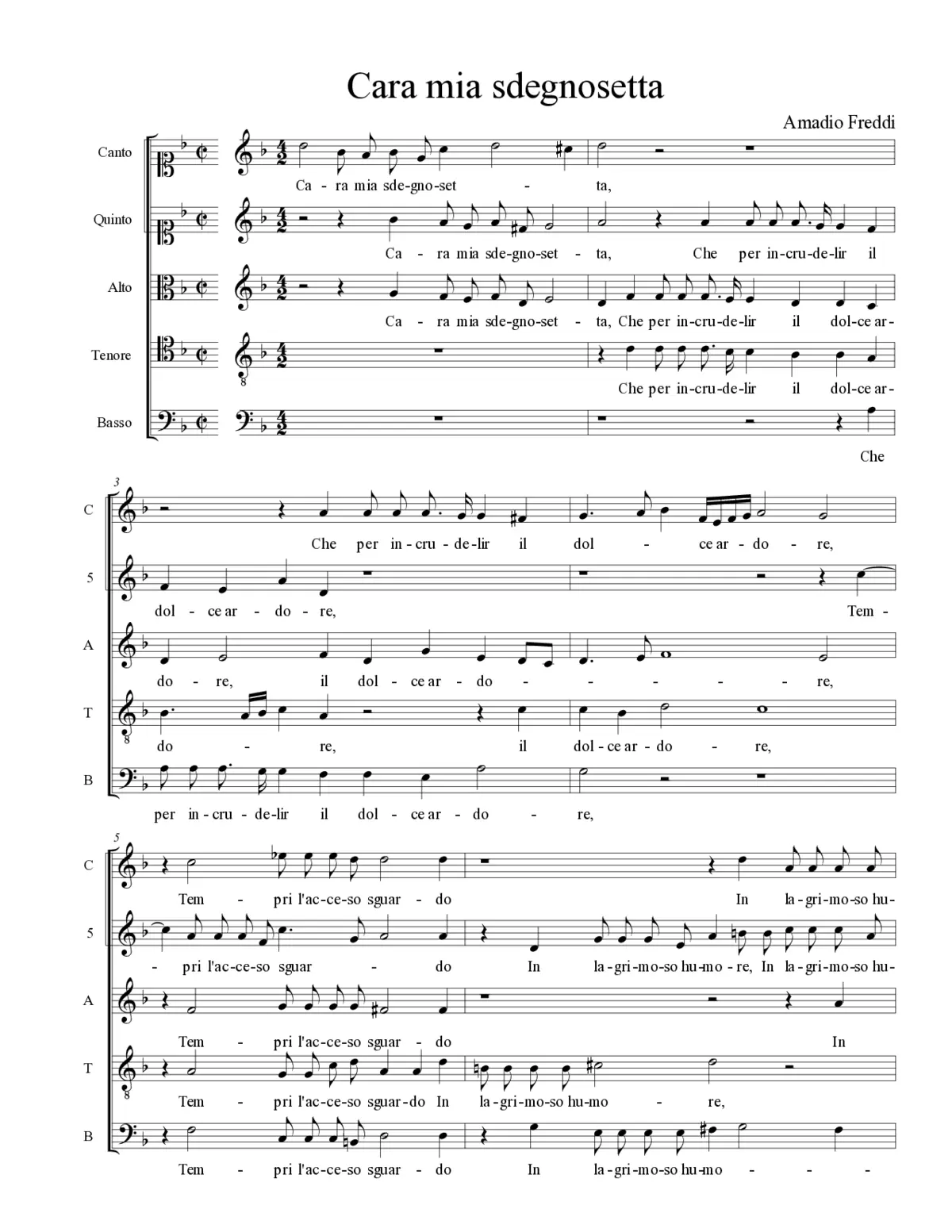 Cara mia sdegnosetta - Page 1