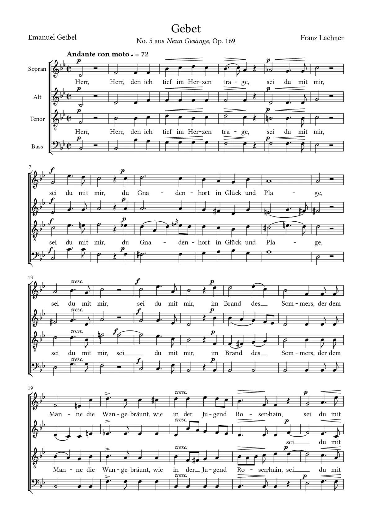 Gebet, Op. 169, No. 5 - Page 1