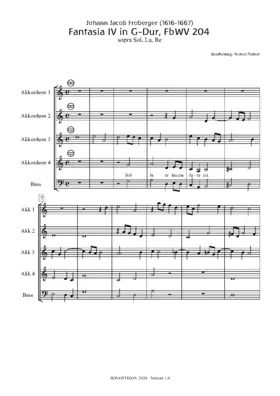 Fantasia IV in G-Dur, FbWV 204 sopra Sol, La, Re