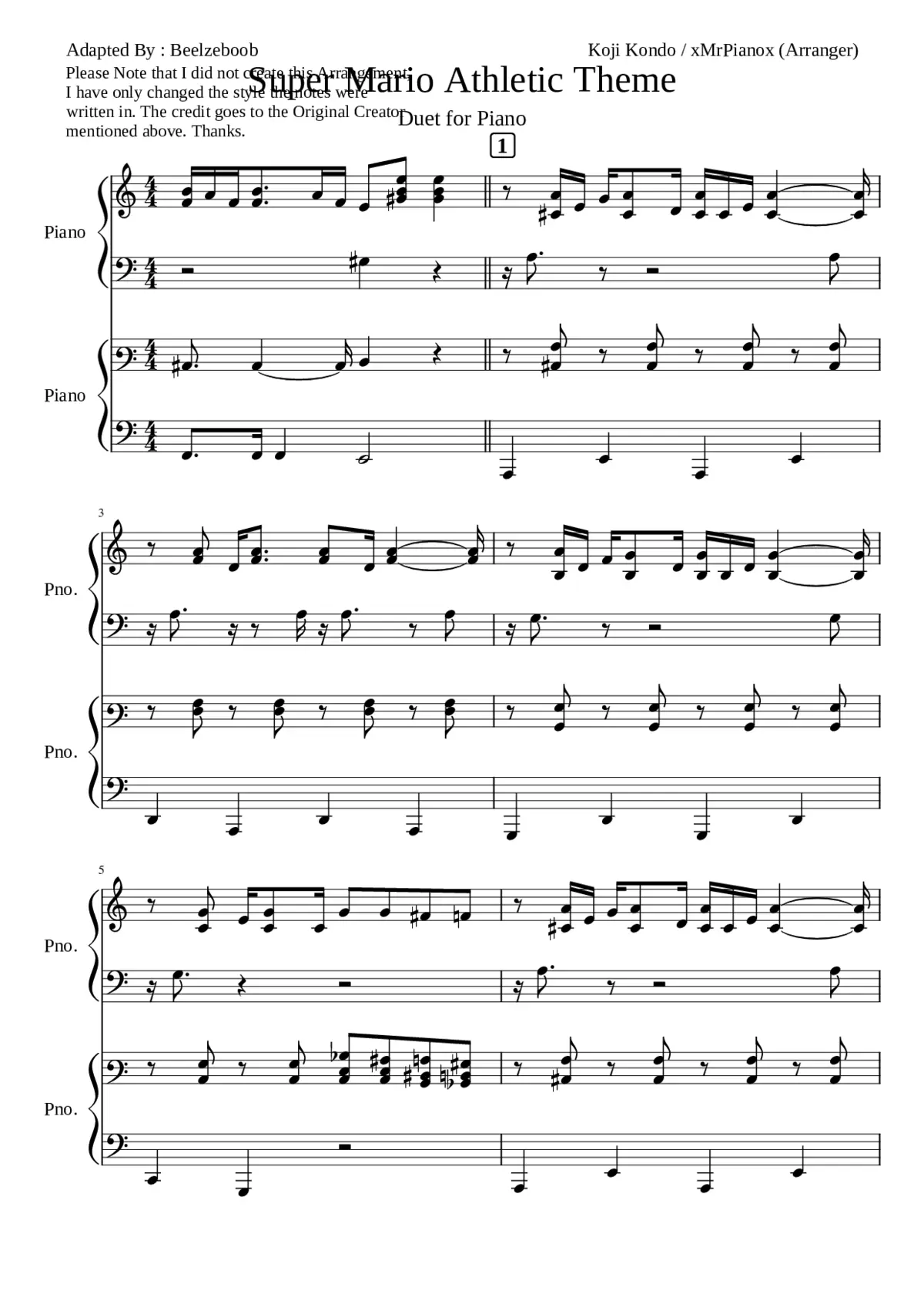 super mario world - athletic theme - Page 1