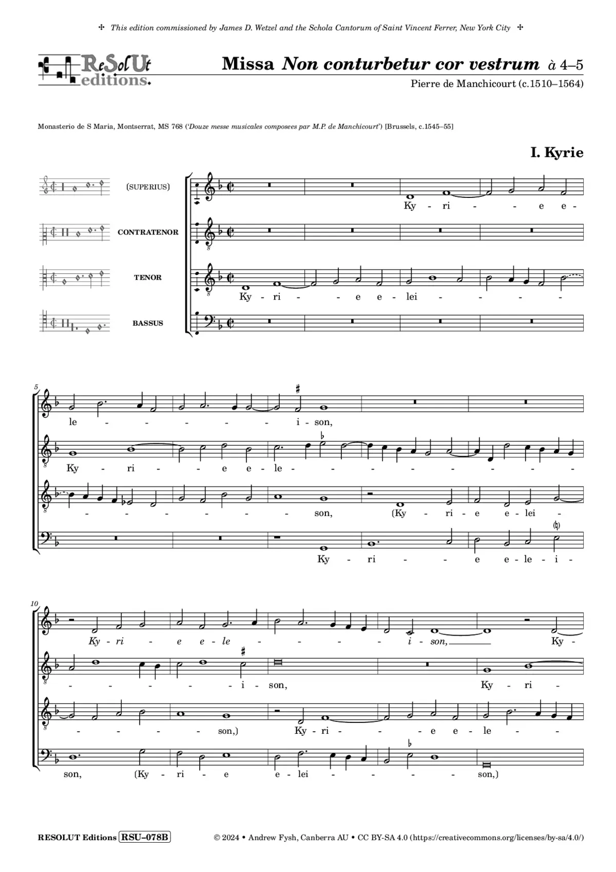Missa Non conturbetur cor vestrum - Page 1