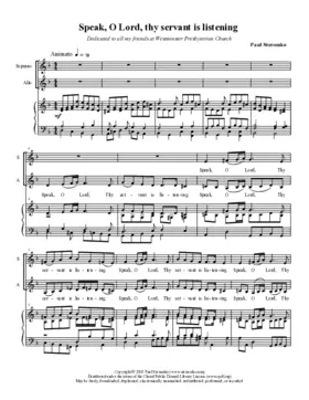 Speak, O Lord, thy servant is listening