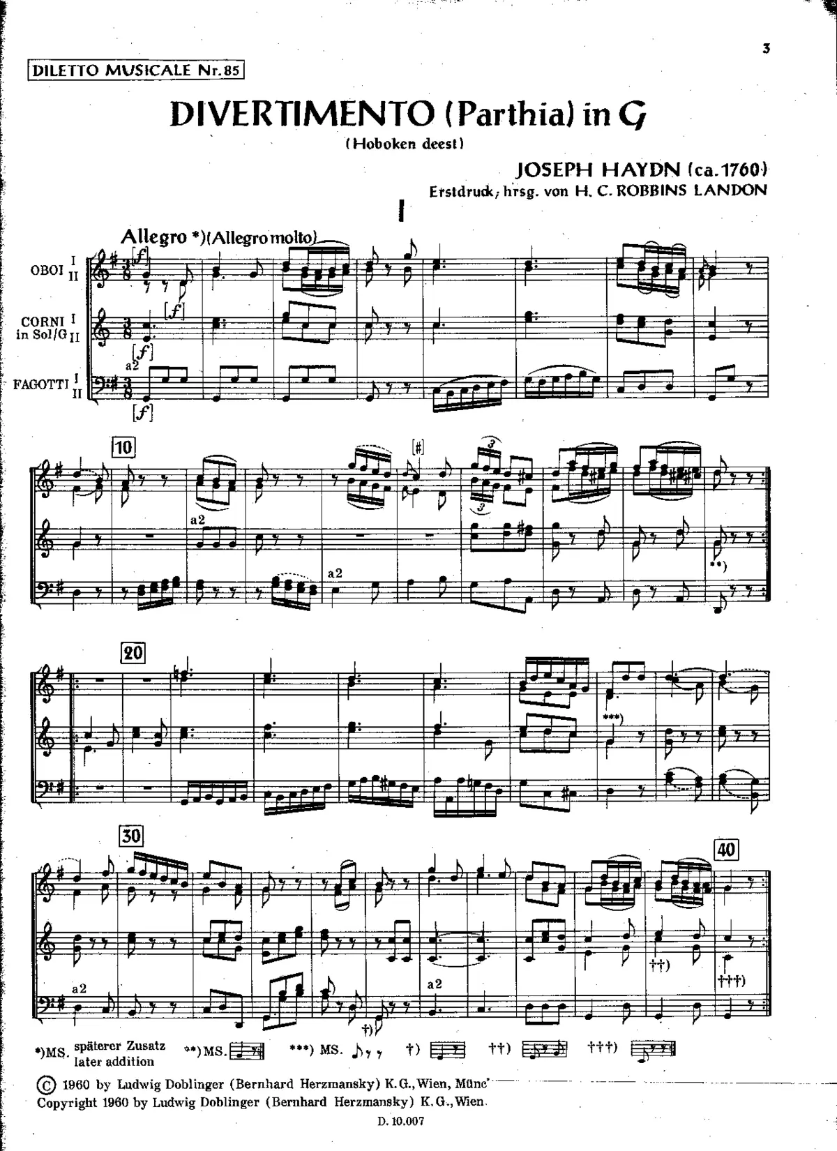 Divertimento in G major - Page 1