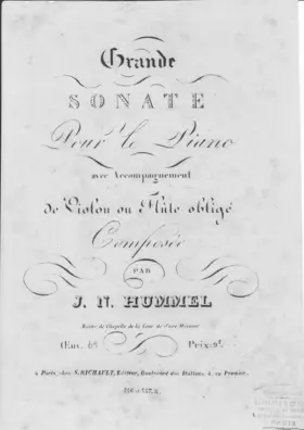 Grande Sonate pour le Piano avec accompagnement de Violon ou Flûte obligé