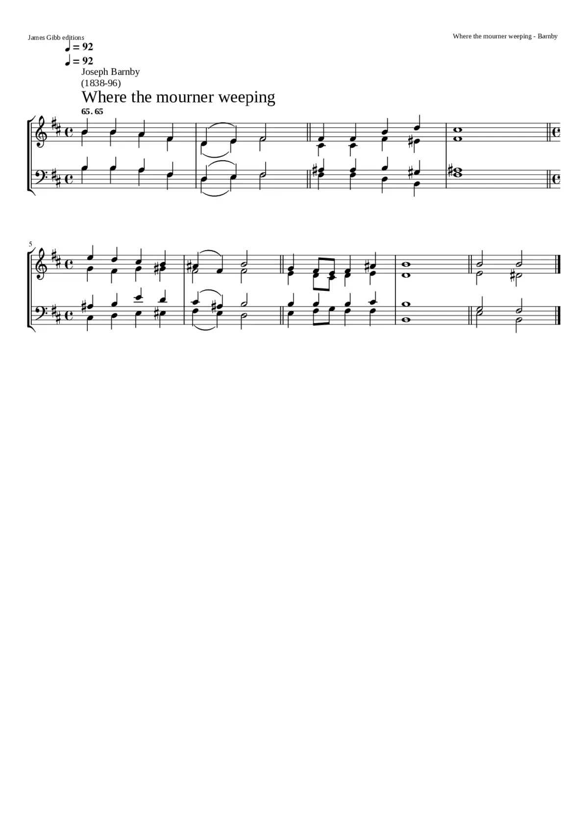 Where the mourner weeping - Page 1