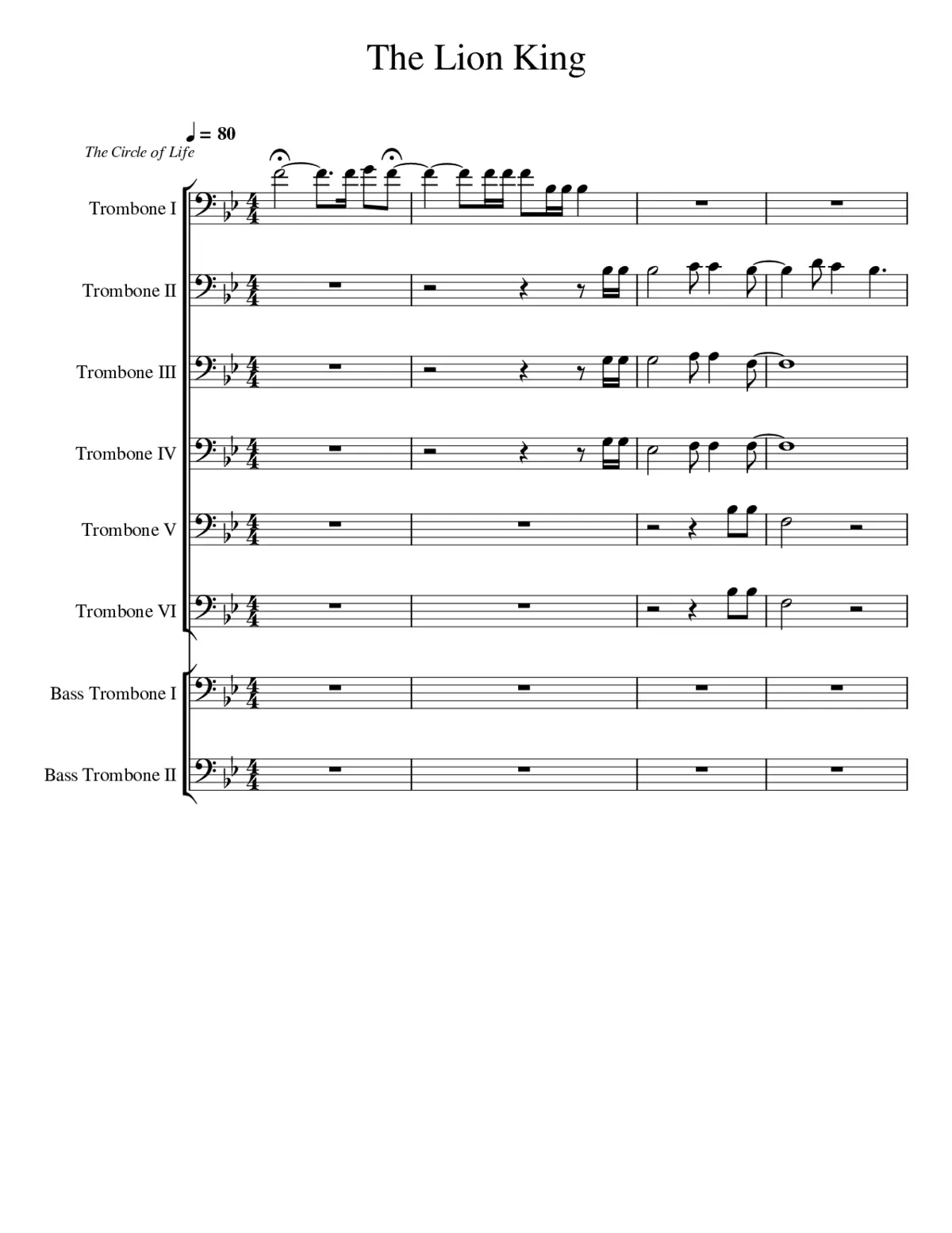 The Lion King Medley - Page 1